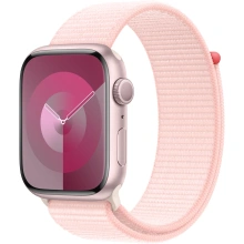 Apple Watch Series 9, 45mm, Pink, Light Pink Sport Loop