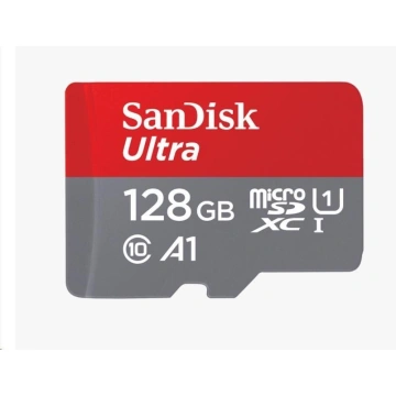 SanDisk MicroSDXC 128GB Ultra (140 MB/s, A1 Class 10 UHS-I) + adapter