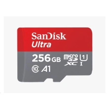 SanDisk MicroSDXC karta 256GB Ultra (150 MB/s, A1 Class 10 UHS-I) + adapter