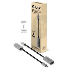 Club3D adaptér USB-C - DisplayPort 1.4, M/F, 8K@60Hz, 22cm, stříbrná