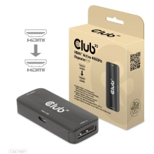 Club3D adaptér / repeater aktivní HDMI 4K@60Hz (F/F), černá