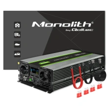 Przetwornica napięcia Monolith | 3000W | 6000W | 24V na 230V |   Czysty Sinus | LCD 