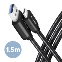 AXAGON kabel USB-A - USB-C SPEED USB3.2 Gen 1, 3A, 1.5m, black