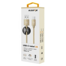 ALIGATOR PREMIUM Datový kabel 2A, USB-C gold