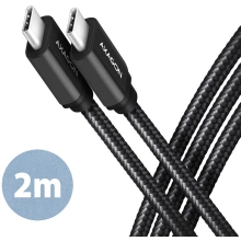 AXAGON kabel USB-C - USB-C SPEED USB3.2 Gen 1, PD60W 3A, 2m, black