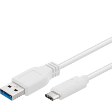 PremiumCord Kabel USB 3.1 konektor C/male - USB 3.0 A/male, white 0,5m