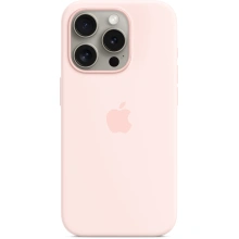 Apple Silikonový kryt s MagSafe pro iPhone 15 Pro, světle růžová