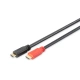 Digitus kabel HDMI - HDMI, M/M, pozlacené konektory, s aktivním zesílením, Ethernet, 10m, černá